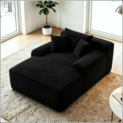 Chaise longue convertible avec porte-gobelet, revêtement moelleux et aucun assemblage requis