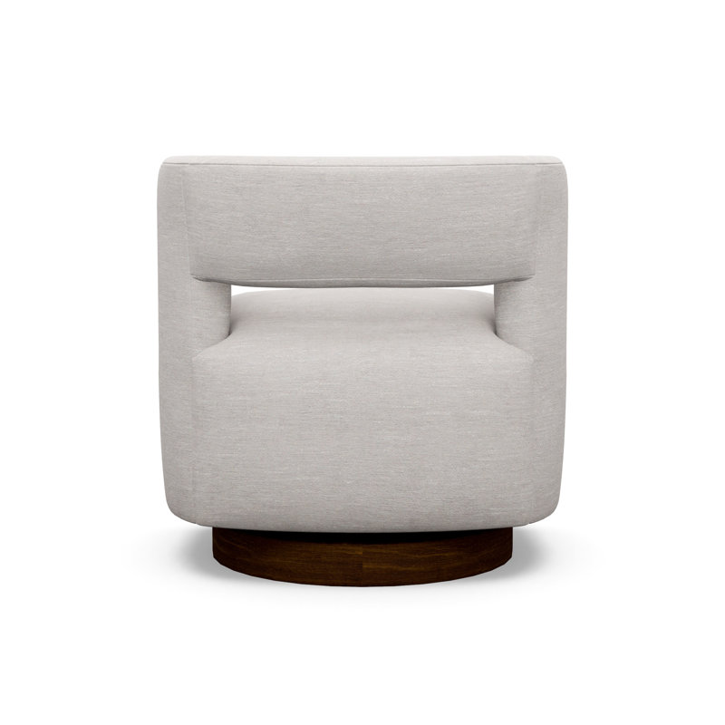Crystle Swivel Barrel Chair, 9637-82, Walnut
