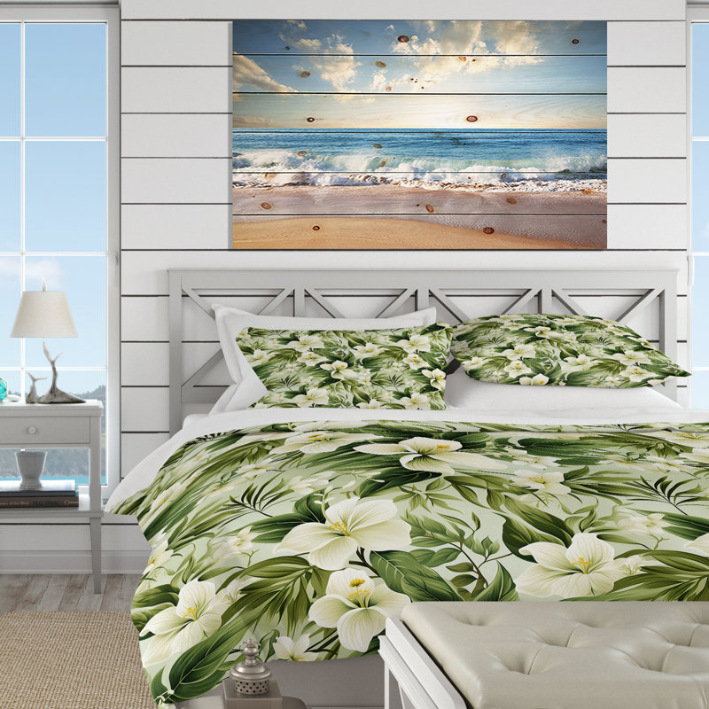 Minimalist Flora Tropical Pattern II - Ensemble de housse de couette tropical