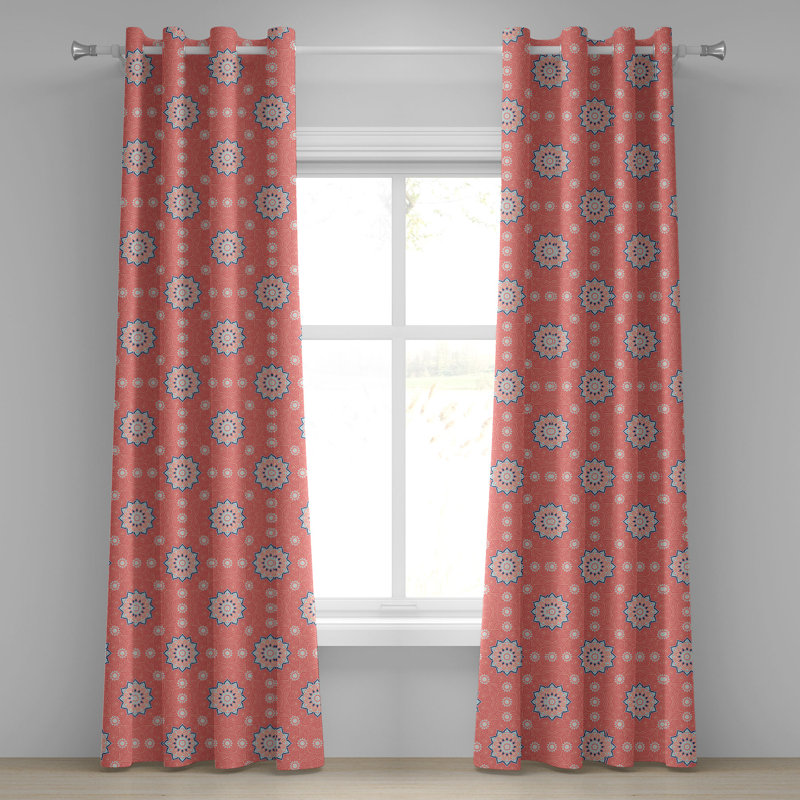 Rideau décoratif à œillets 2 panneaux Dakota Fields Moroccan, 50 po x 96 po, bleu pêche