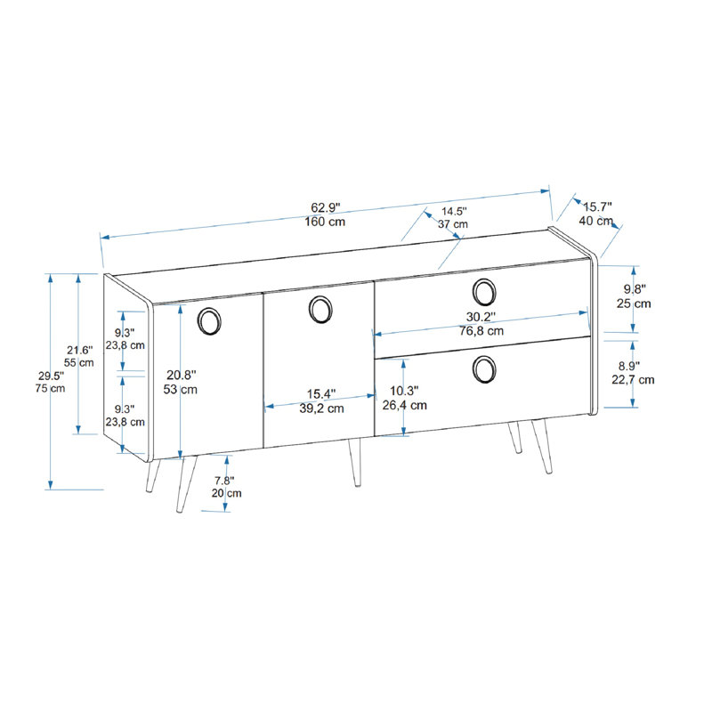 Tyndale 160cm Sideboard