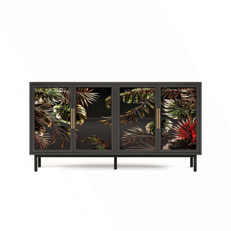 60,3 po avec 4 portes pour les armoires de buffet, les armoires de rangement vernies, la console de contrôle American Retro, le salon, la chambre à coucher, la salle à manger