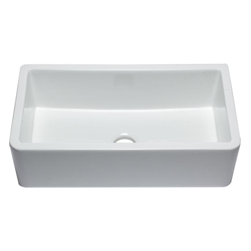Alfi Brand 18.25'' Fireclay Rectangular Bathroom Sink, White