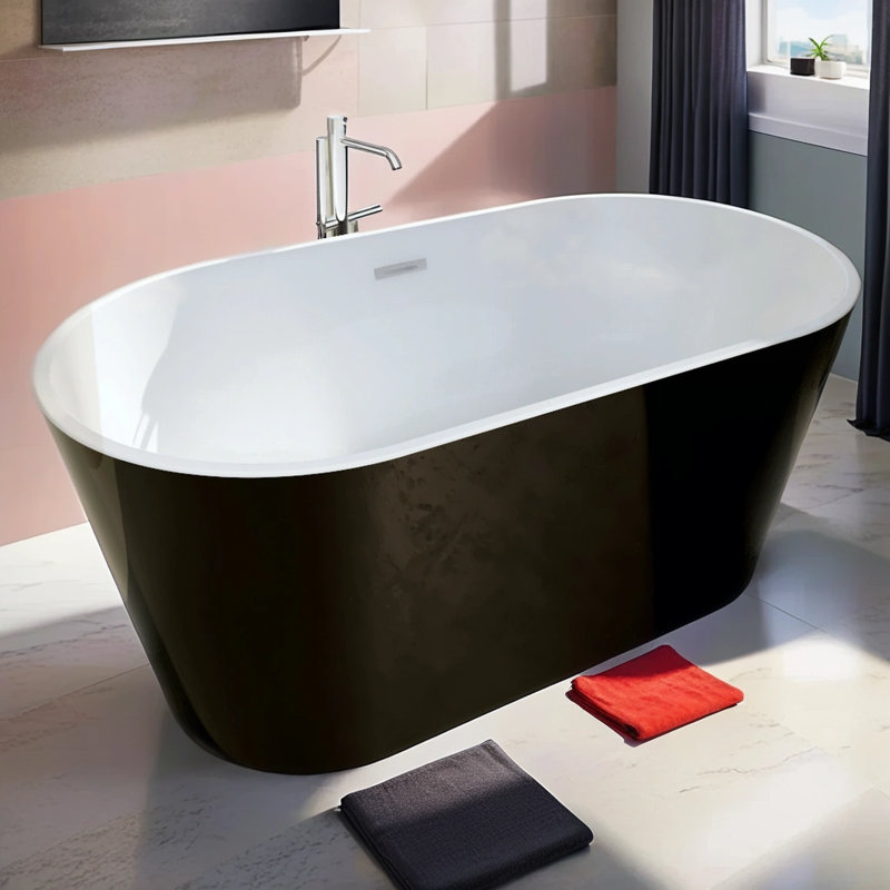 59.1'' x 31.1'' Freestanding Soaking Acrylic Bathtub