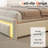 Full Upholstered Platform Bed with Vertical Block Design Headboard, 4 Sliding Storage Drawers，RGB LED Lights & Charging Station, Easy to Assemble, White-1793140884-1793140887