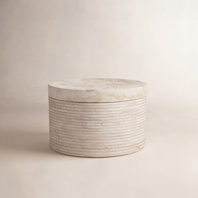 Travertine Round Box Cream