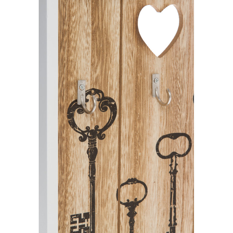 Solid + Manufactured Wood Wall Organizer with Key Hooks