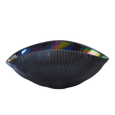 Pleated Bowl-Black-Med