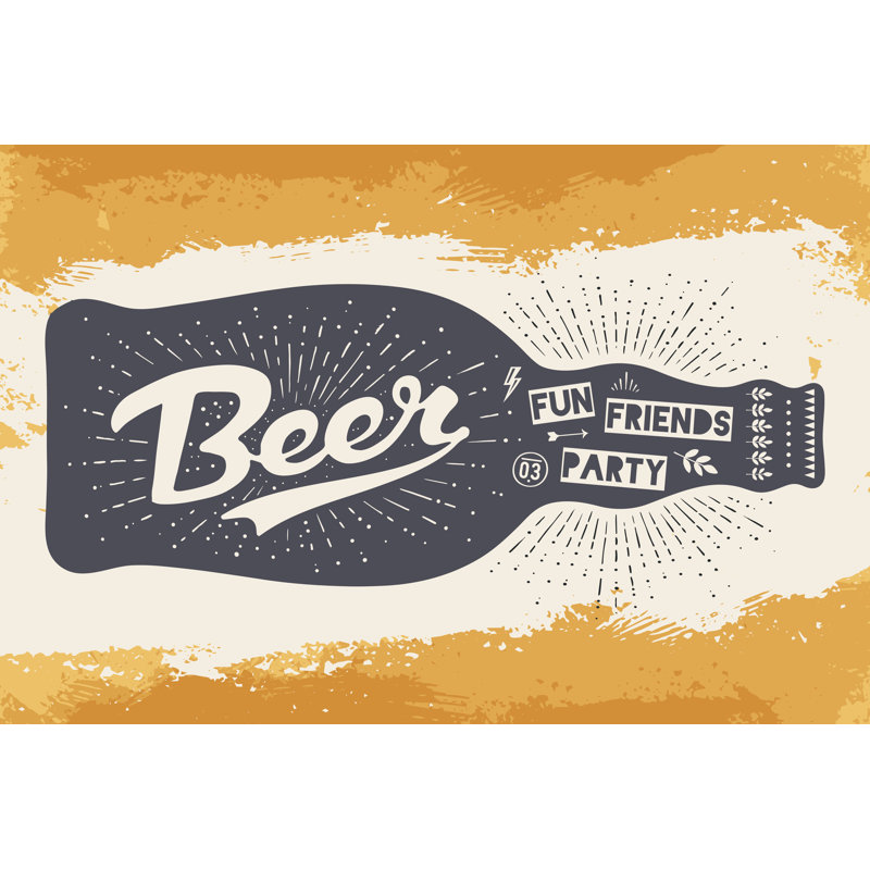 Beer Bottle - Wrapped Canvas Print, 20cm H x 30cm W x 3.8cm D