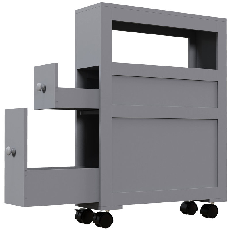 Armoire roulante grise avec options de rangement 6,25 po