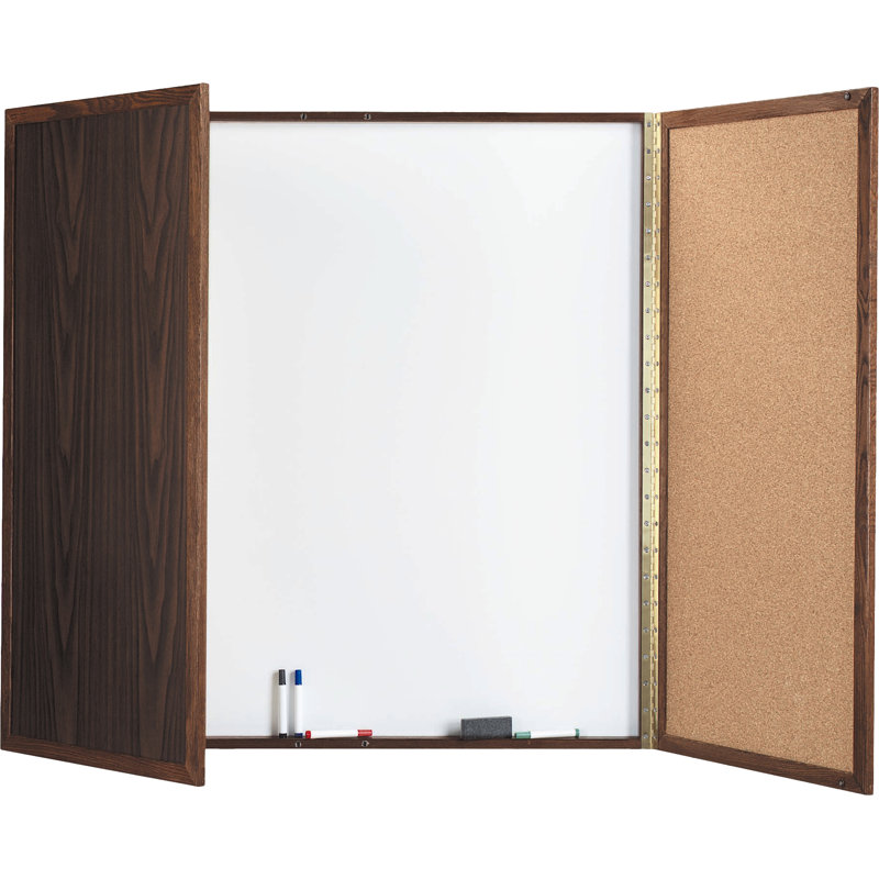 Tableau blanc fermé pour armoire, Noyer, H 3 pi 4 po x l 3 pi 4 po