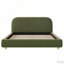 Lit plateforme tapissier avec tissu en velours