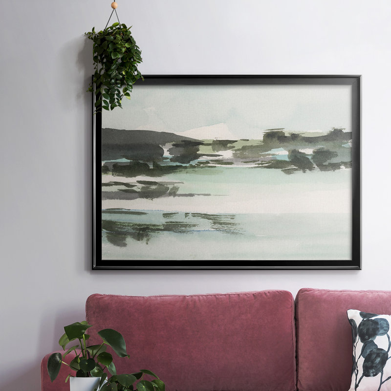 Toile tendue avec cadre Turquoise Marsh II, Noir, H 26 po x l 38 po x P 1,5 po