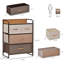 Commode 4 pièces pour chambre à coucher - Tiroirs en tissu et structure en acier, 3 rangements avec plateau en bois fini érable brillant, idéal pour l'entrée.