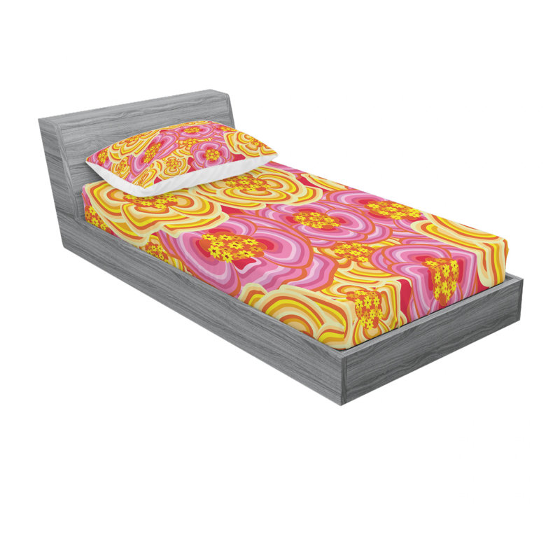 Ensemble de draps Funky, Ensemble de draps pour lit simple avec drap-housse