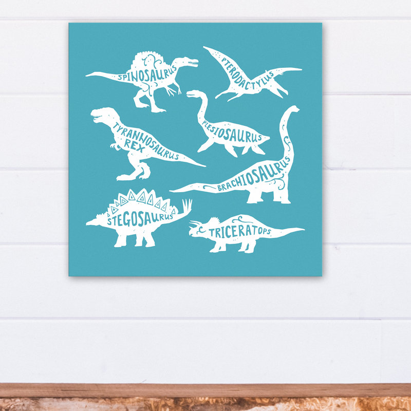 Art sur toile dino names Amapola, H 24 po x l 24 po x P 1,25 po, Bleu / blanc