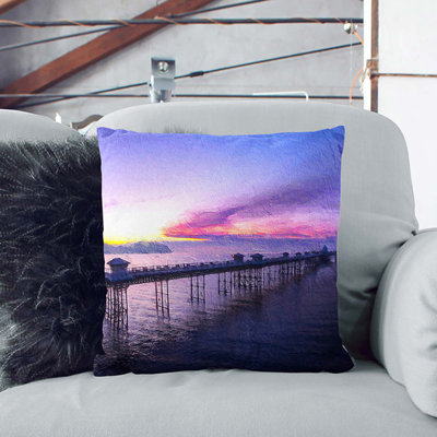 Pier in Llandudno Wales Cushion with Filling