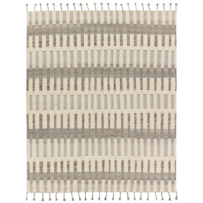 Tapis crème et taupe noué à la main Kern Izza KO06