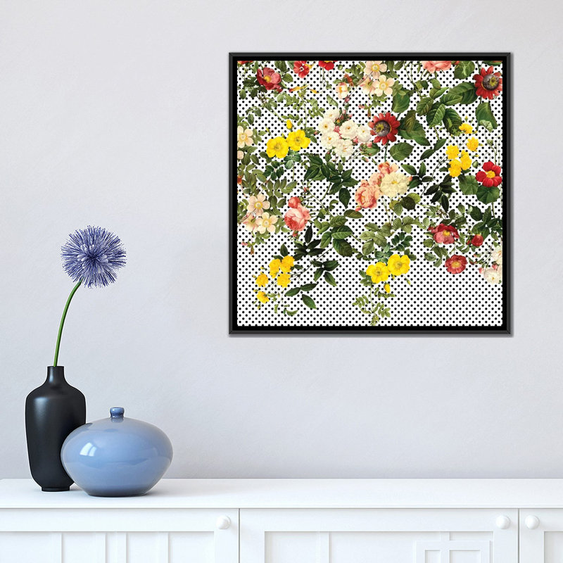 Représentation botanique sur toile tendue, "geo geo", H 18 po x l 18 po x P 1,5 po, Pas de tapis