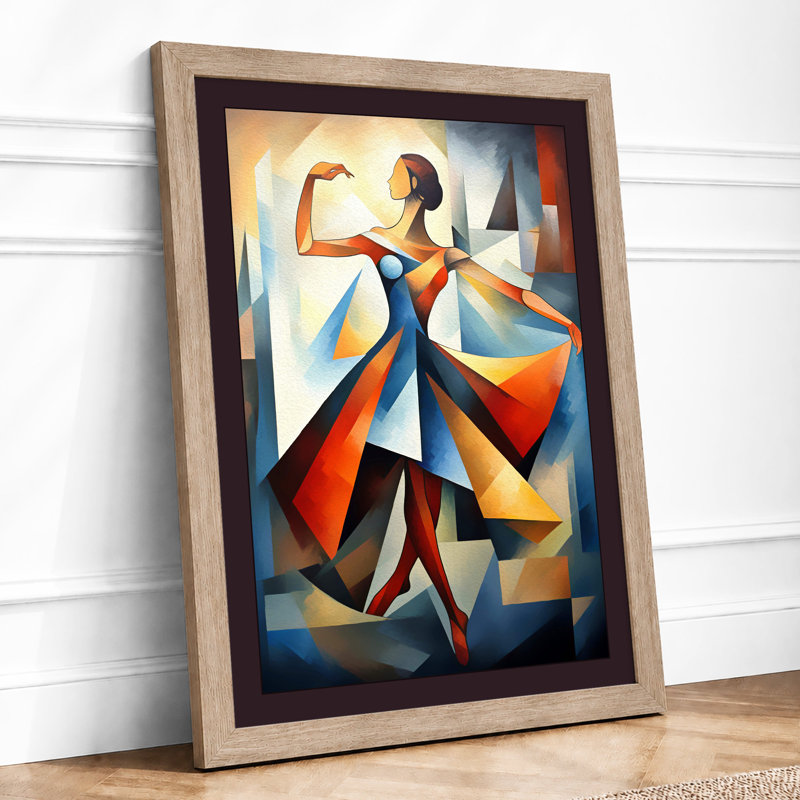 Muscular Figure In Motion Cubism - Print, A1 - 84.1 x 59.4 cm, Oak