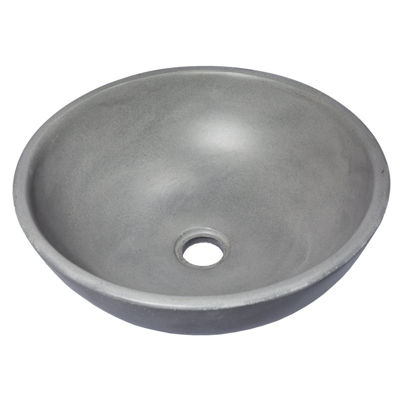 Eden Bath Eden 14.2'' Concrete Circular Bathroom Sink, Dark Gray
