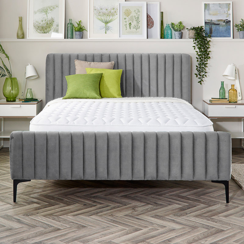Eiler Upholstered Bed, Double (4'6), Grey