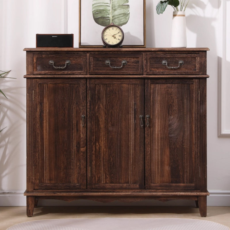 Dark-coffee Solid Wood Shoe Storage Bench, Dark Coffee