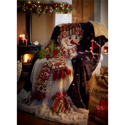 Bosworth Happy Snowman Christmas Throw