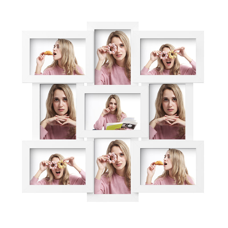 47.4x47x1.8cm White Picture Frame - Set of 9