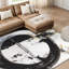 Tapis rond lavable Evoke I de taille 8 pi x 10 pi, douceur céleste avec envers antidérapant