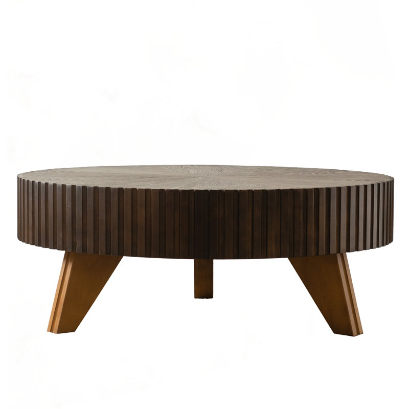 Round Retro Coffee Table, Brown