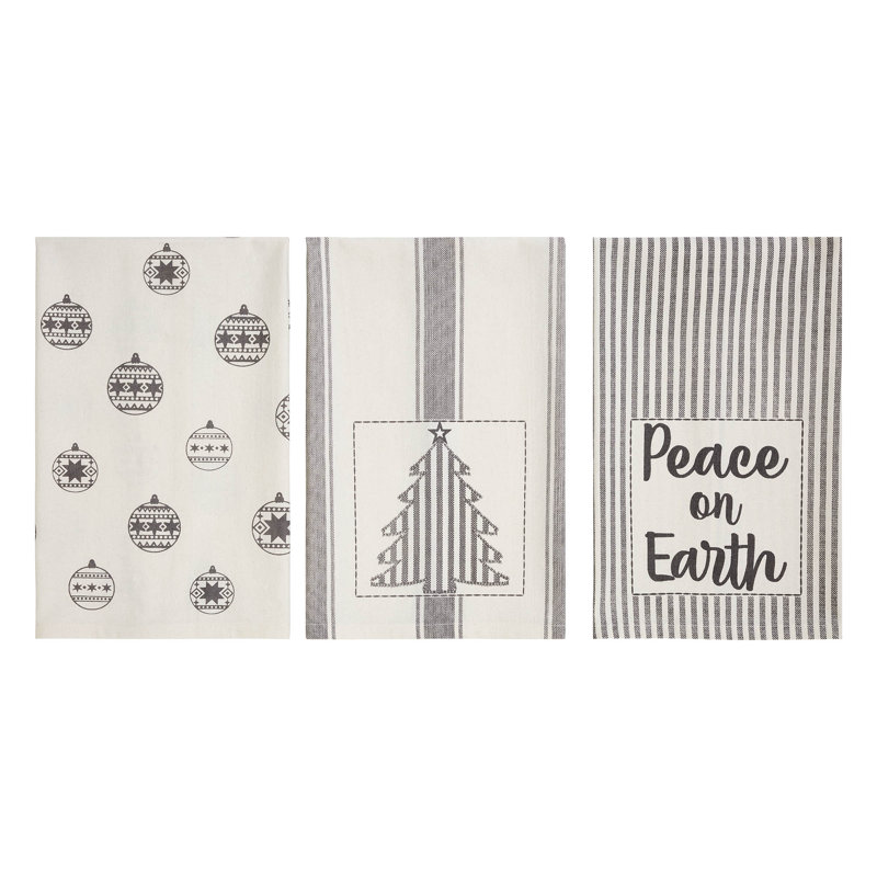 Ensemble de 3 serviettes à thé Eugenle Peace on Earth 19 x 28
