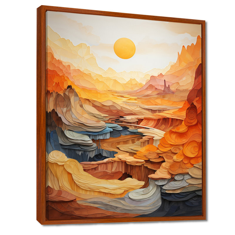 Isold Bold Landscape Canyon Desert II - Canyon, art mural, 40" H x 30" W, Cadre flottant brun