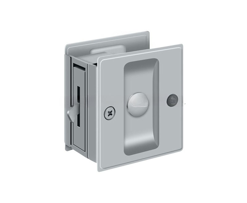 Deltana SDL25U26D Pocket Lock, 2-1/2" x 2-3/4" Privacy in Brushed Chrome, Brushed Chrome