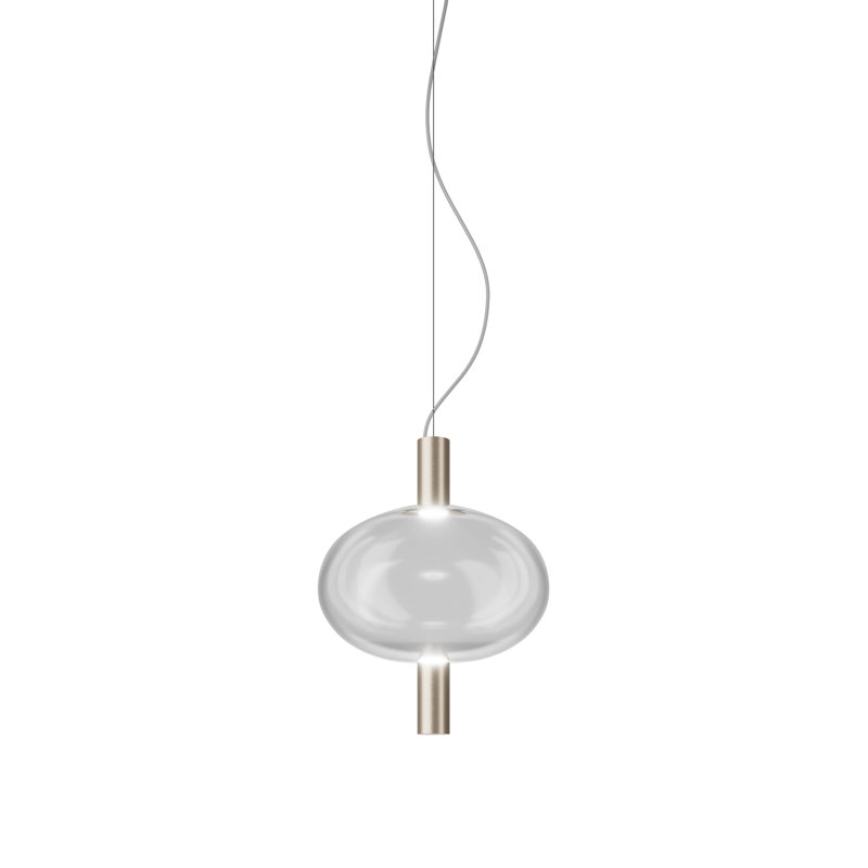 Riflesso 1 - Light Pendant, Crystal Transparent, Matte Gold