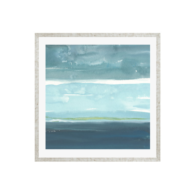 Teal Horizon II by Rob Delamater, 36"H x 36"W, Pattern Silver