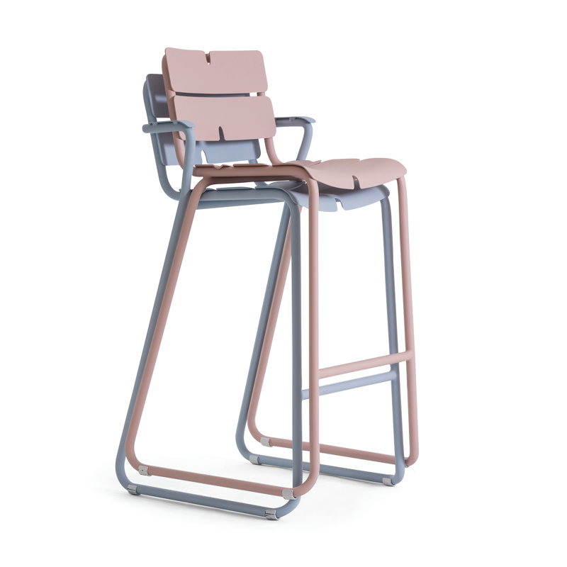 Corail 31.13" Patio Bar Stool, Gray
