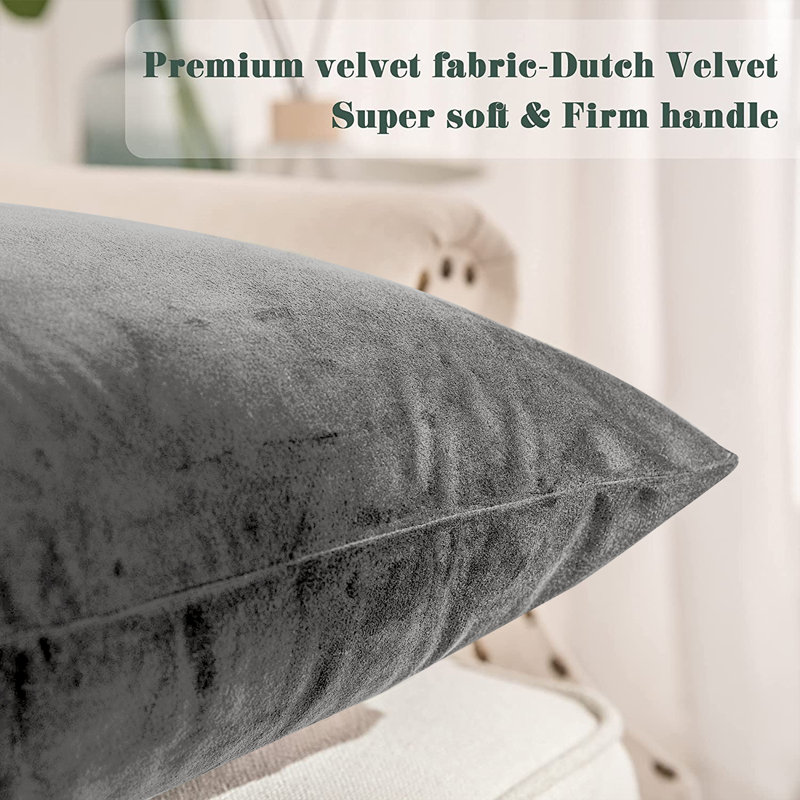 Velvet Scatter Cushion Cover, Grey