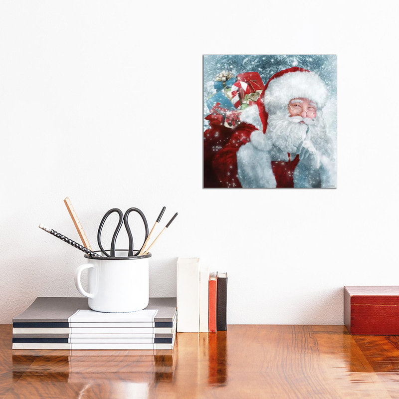 «Santa Presents» par Bluebird Barn - impression d'art graphique, Toile tendue, Pas de tapis, H 12 po x l 12 po x P 0,75 po