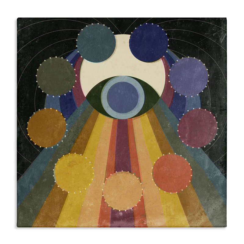 «Eye with Circles», art mural sur toile par Victoria Barnes, H 17 po x l 17 po