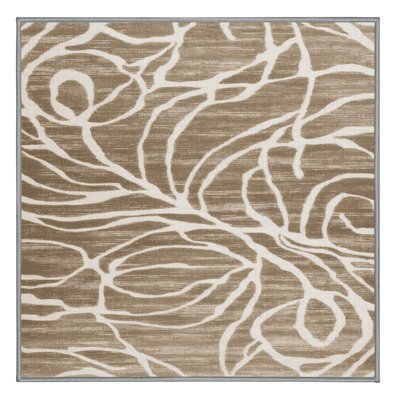 Tapis abstrait gris lavable à la machine