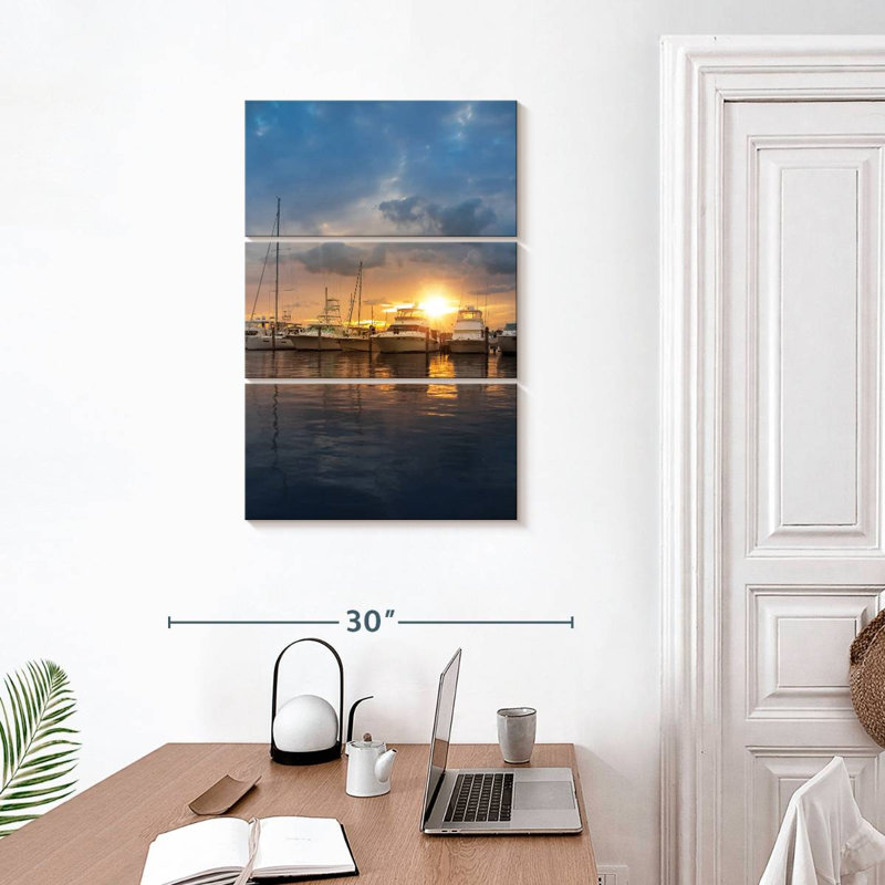 Aletra Miami Marina au coucher du soleil, H 32 po x l 20 po