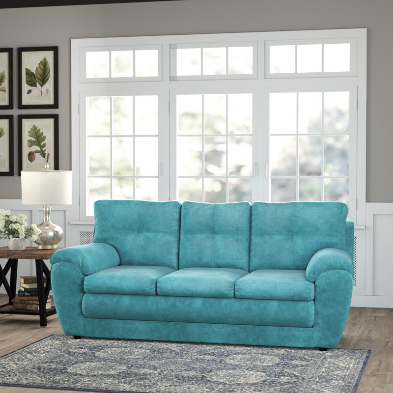 Kenn Upholstered 84'' Sofa, Bulldozer Caribbean