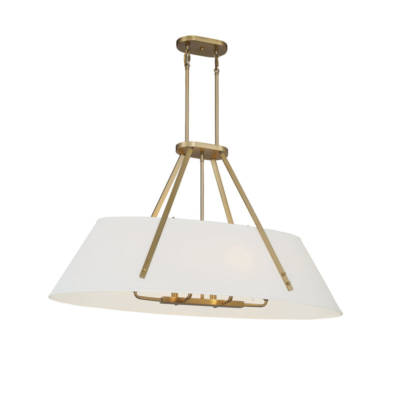 Hamal 6 - Light Kitchen Island Pendant, Warm Brass