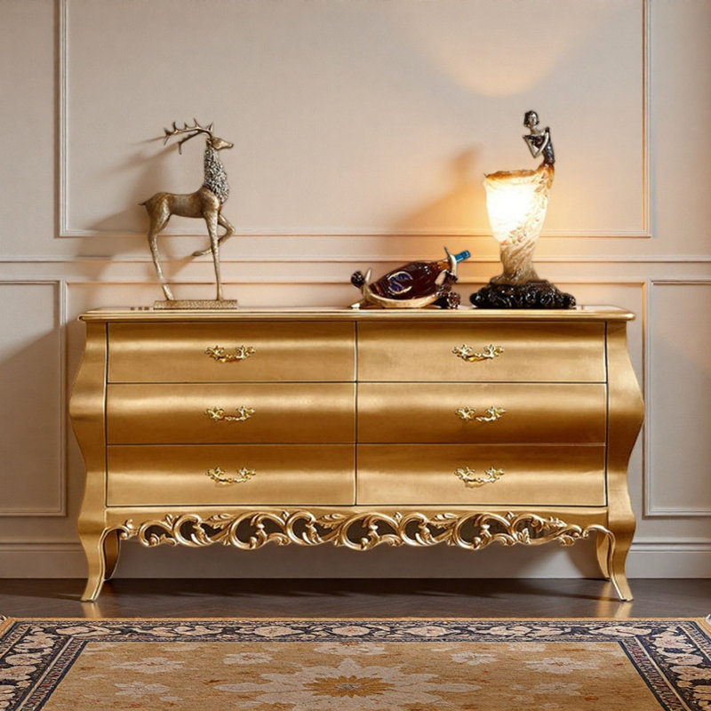Buffet Modern, H 31,5 po x l 57,09 po x P 17,72 po, Or champagne