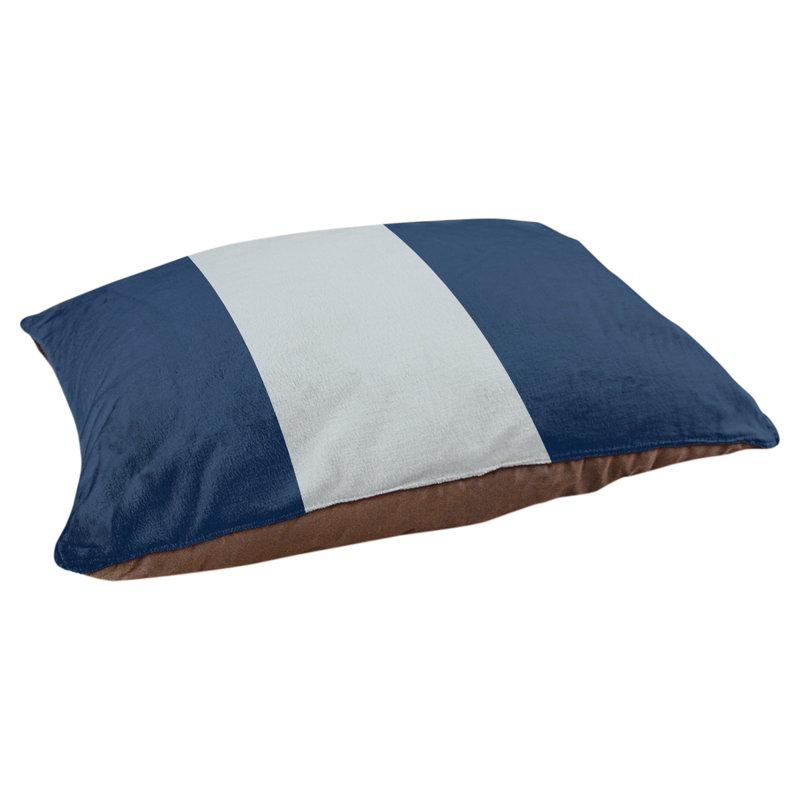 Phoenix Polyester Pet Bed, Extra Large (50" W x 40" D x 17" H), Navy Blue/Metallic Silver/Navy Blue
