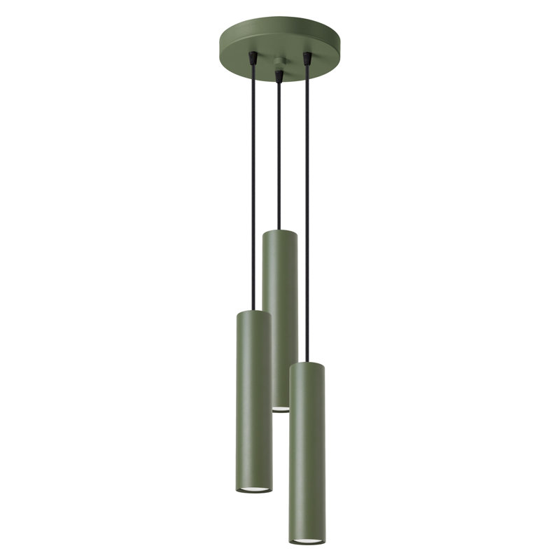 Bergmundur 3 - Light Stainless Steel Pendant, Green