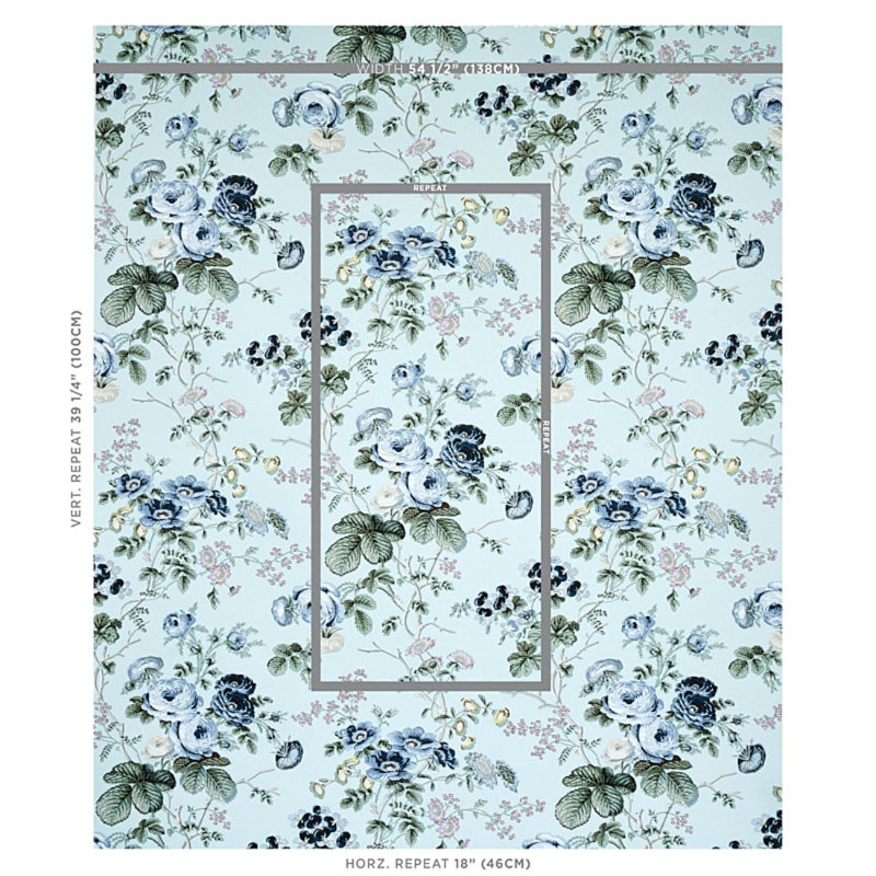 Salisbury Wallpaper, Blue