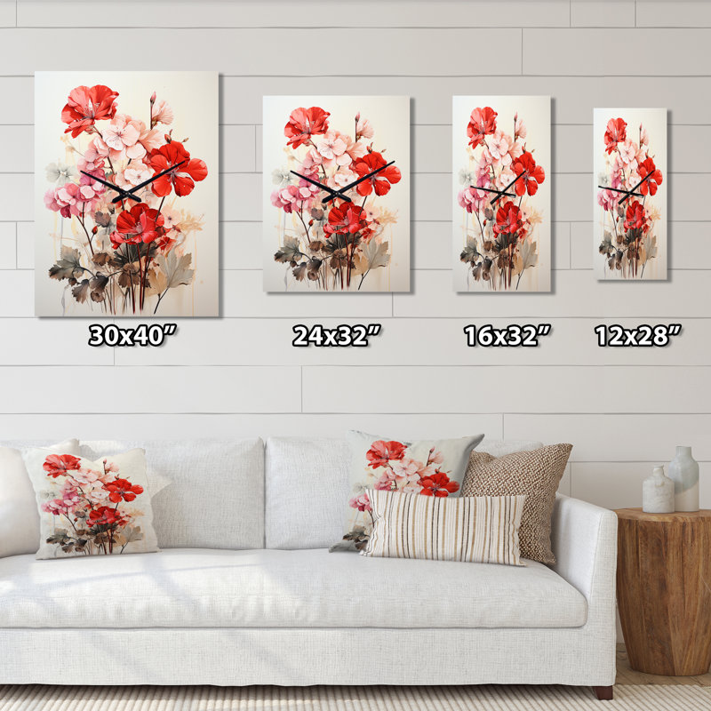 Horloge murale Confessore - Geraniums, Petit
