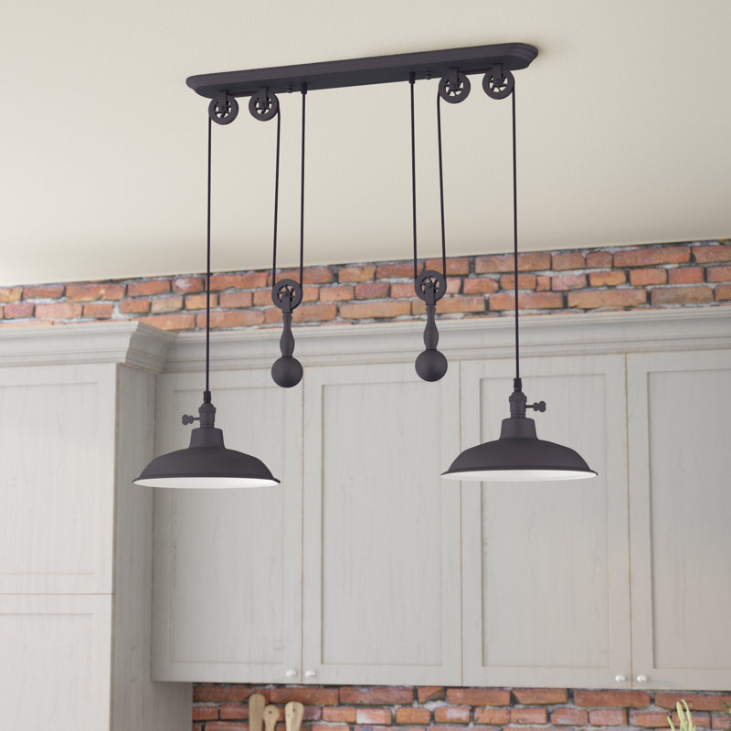 Pulley 2 - Light Kitchen Island Pendant, Antique Bronze